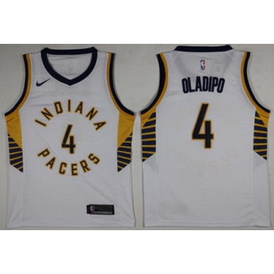 Nike Indiana Pacers #4 Victor Oladipo White NBA Swingman Association Edition Jersey Men's